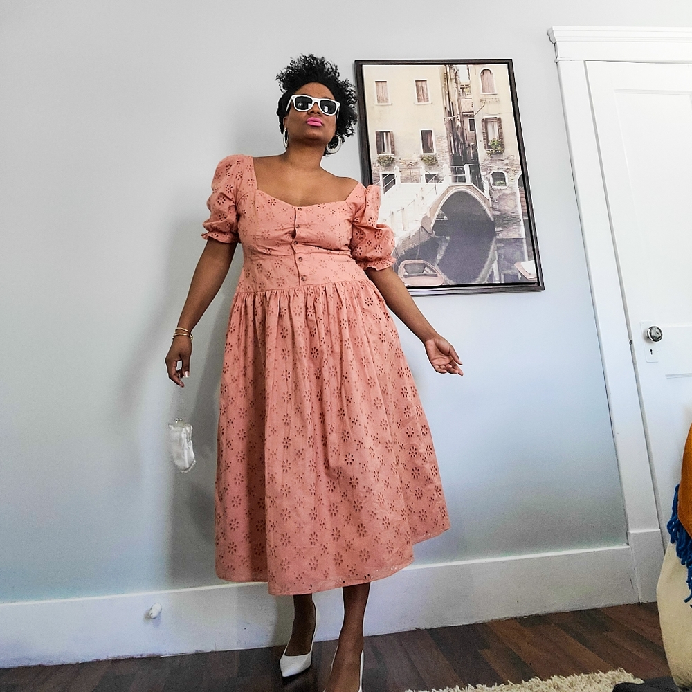 Embroidery Cotton Midi Dress, 12 - Picture 11 of 15